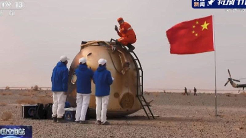 Momen Tiga Astronaut China Kembali ke Bumi Setelah Catat Rekor Terlama di Orbit