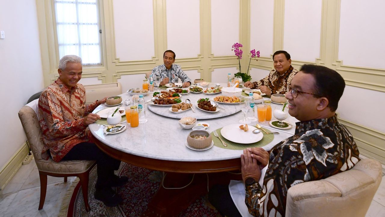 Tiga Capres Makan Siang Bareng Jokowi di Istana, Prabowo: Kalau Enggak Diundang, Enggak Kumpul