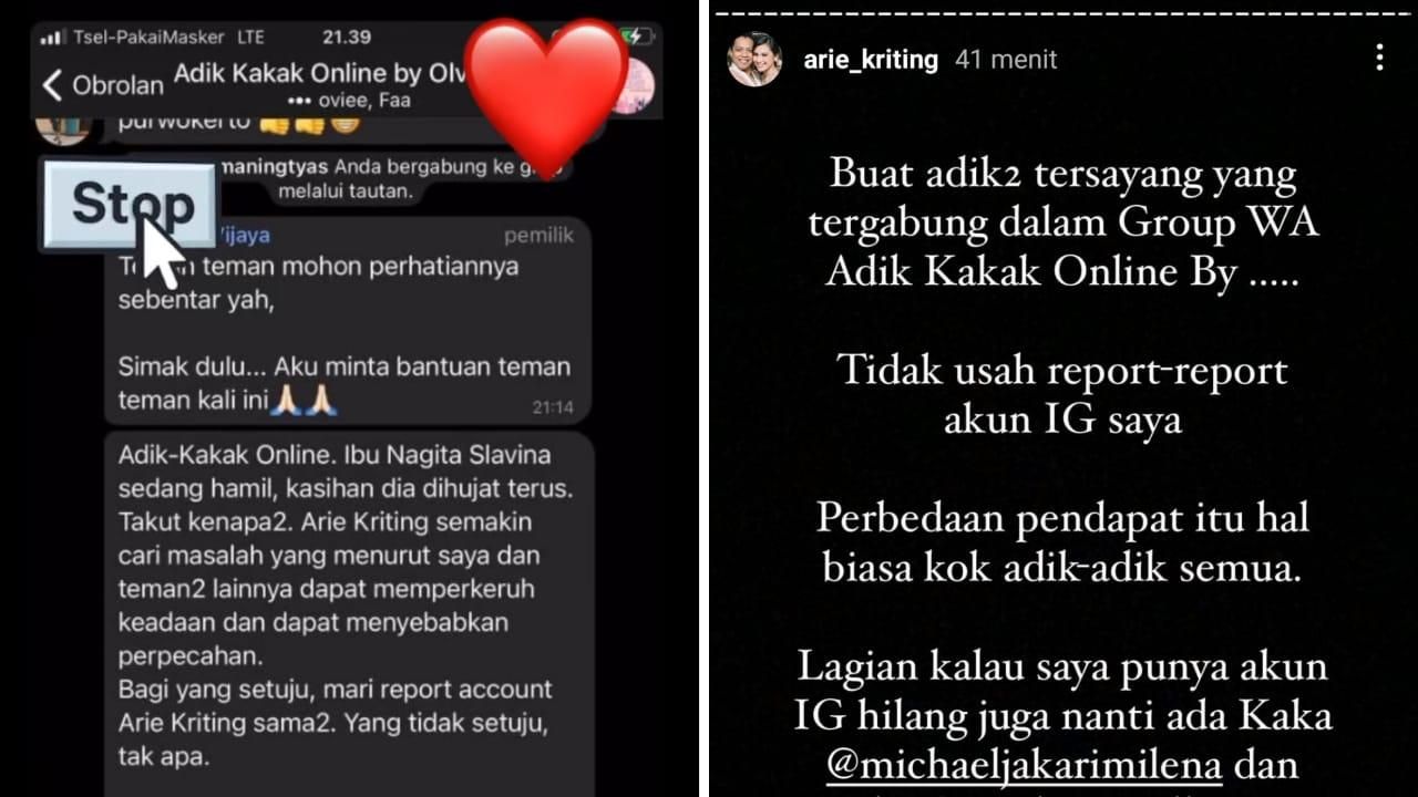 Unggahan Arie Kriting (Foto: Instagram Story/@arie_kriting)