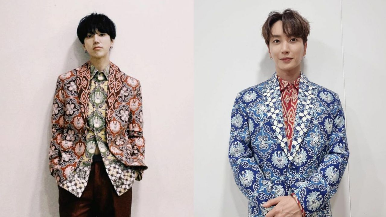 Penampakan Yesung dan Leeteuk Super Junior Pakai Batik Rancangan Ridwan Kamil
