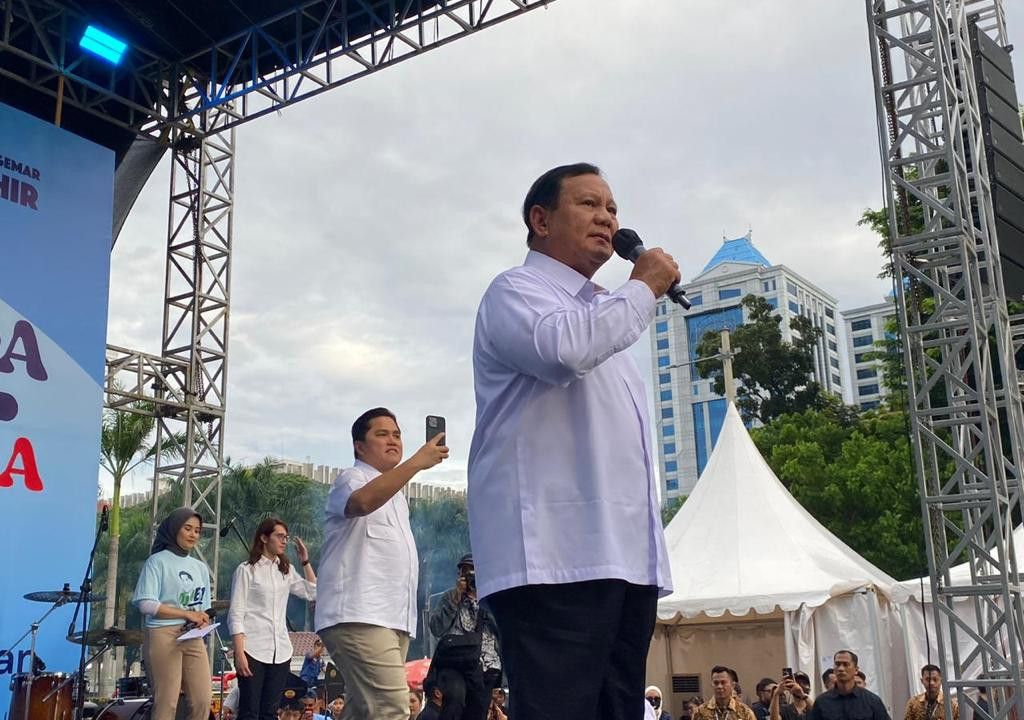 Diminta Joget oleh Komunitas Ojol, Prabowo: Katanya Capres Harus Punya Gagasan, Tapi ada Musiknya?