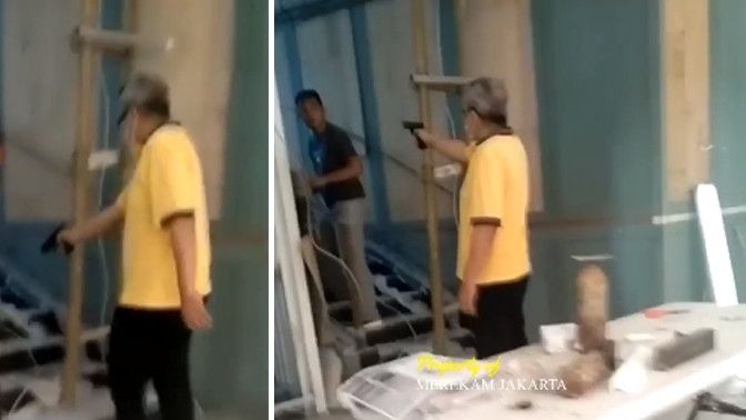 Viral Pria Todong Senpi ke Kuli Bangunan, Polisi Bergerak