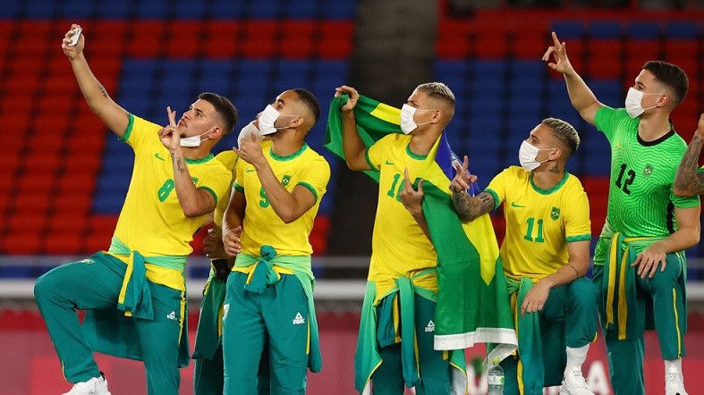 Timnas Bola Brazil Terbelit Urusan Sponsor Meski Pulang Bawa Emas Olimpiade