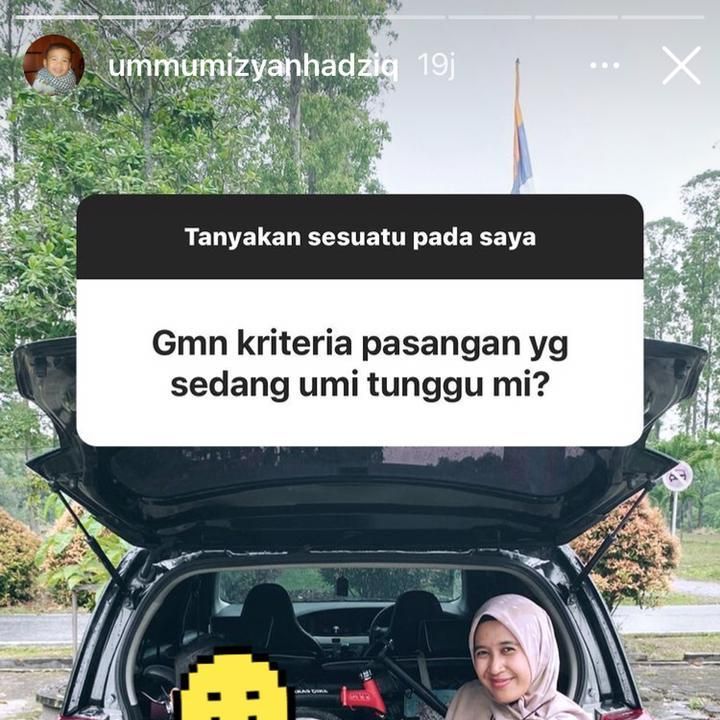 Jawaban dari Mellya (Foto: Instagram Stories/@ummumizyanhadziq)