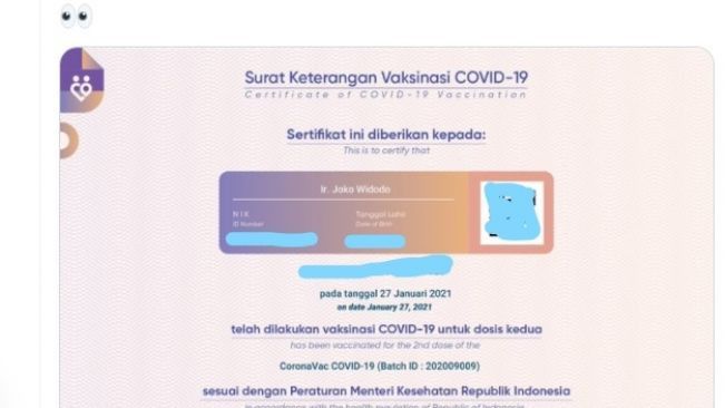 Viral! Sertifikat Vaksin hingga NIK Jokowi Diduga Bocor dan Beredar di Medsos, Begini Respons Menkominfo