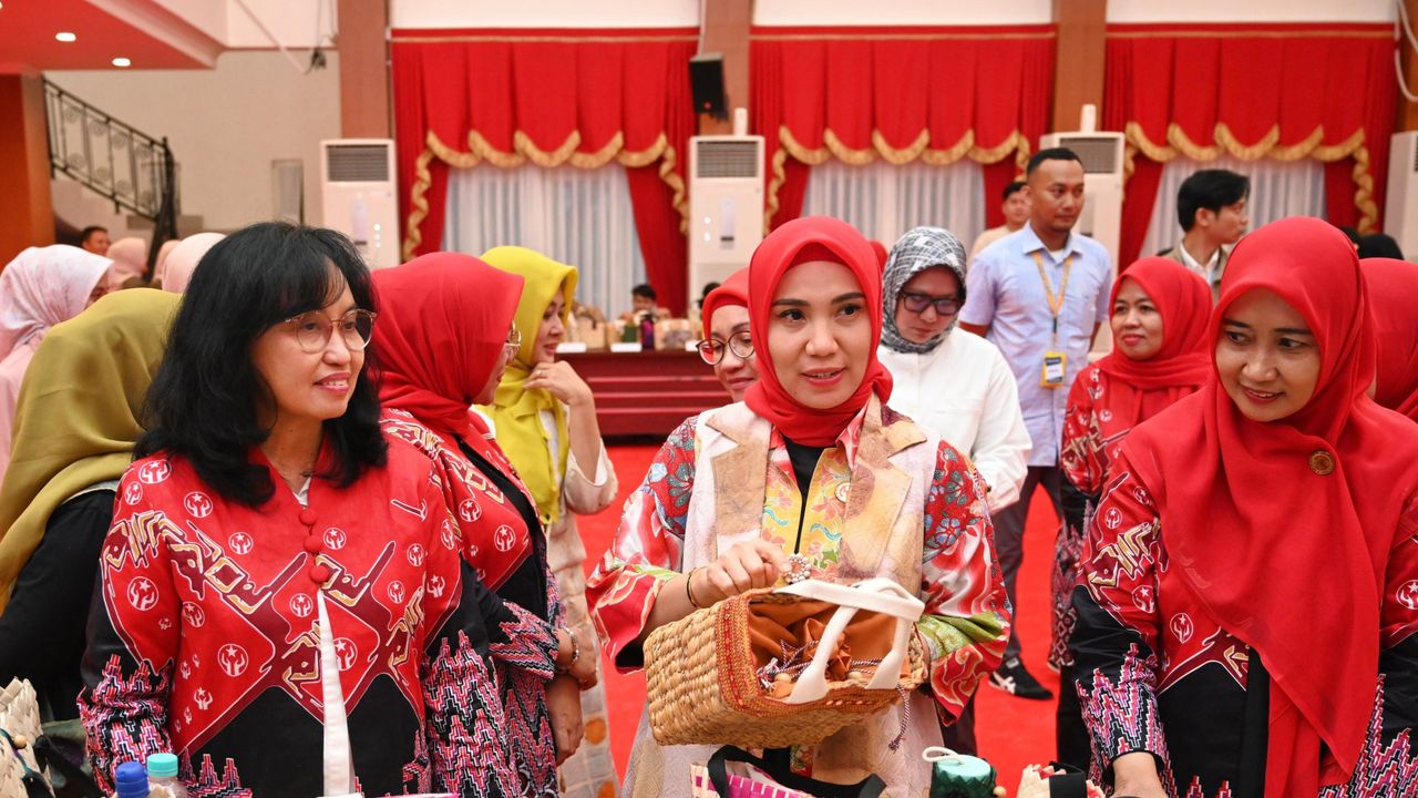 Anggunnya Istri Pj Gubernur Sulsel Sofha Marwah, Pakaiannya Berkain Ecoprint Karya Sendiri