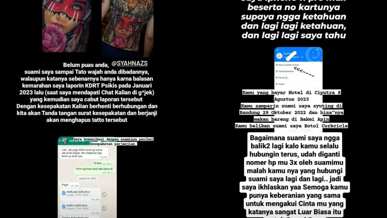 Syahnaz diduga selingkuh dengan Rendy (Foto: Instagram stories/@ladynayoan)