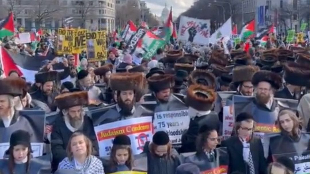 Puluhan Ribu Warga Washington Gelar Aksi Unjuk Rasa Bela Palestina