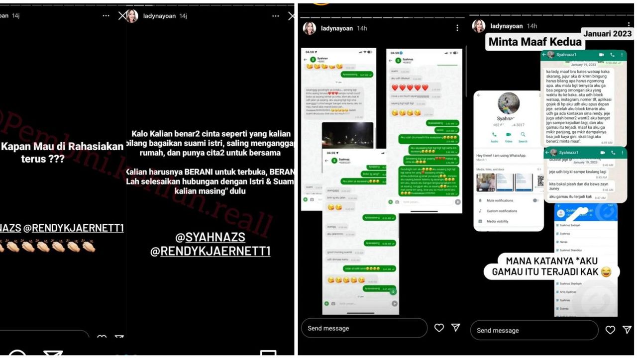 Syahnaz diduga selingkuh (Foto: Instagram stories/@ladynayoan)