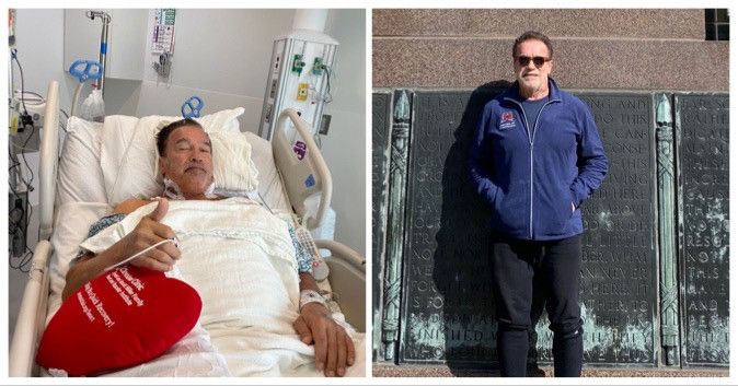 Acungkan Jempol, Arnold Schwarzenegger Gembira Operasi Jantung Lancar