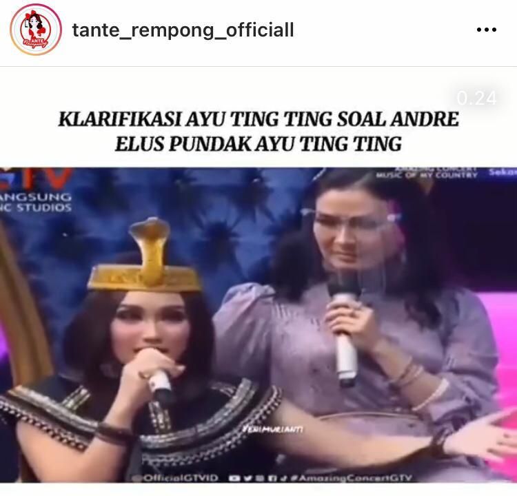 Klarifikasi Ayu Ting Ting (Foto: Instagram/@tante_rempong_official)
