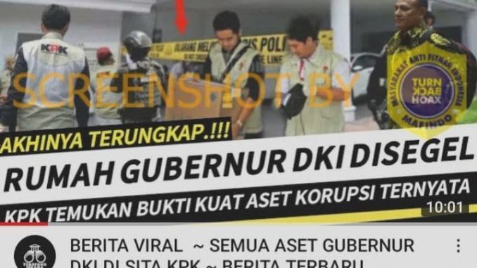Benarkah Rumah Gubernur DKI Anies Disegel KPK karena Temukan Bukti Kuat Aset Korupsi? Cek Faktanya