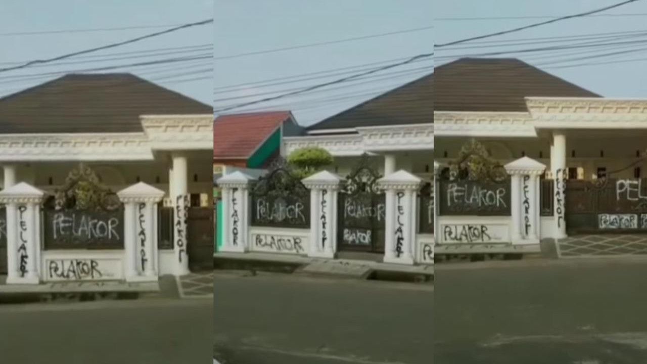 Viral Rumah Mewah di Palembang Dipenuhi Tulisan Pelakor, Netizen: Nggak Usah Dilabrak, Sudah Kena Mental