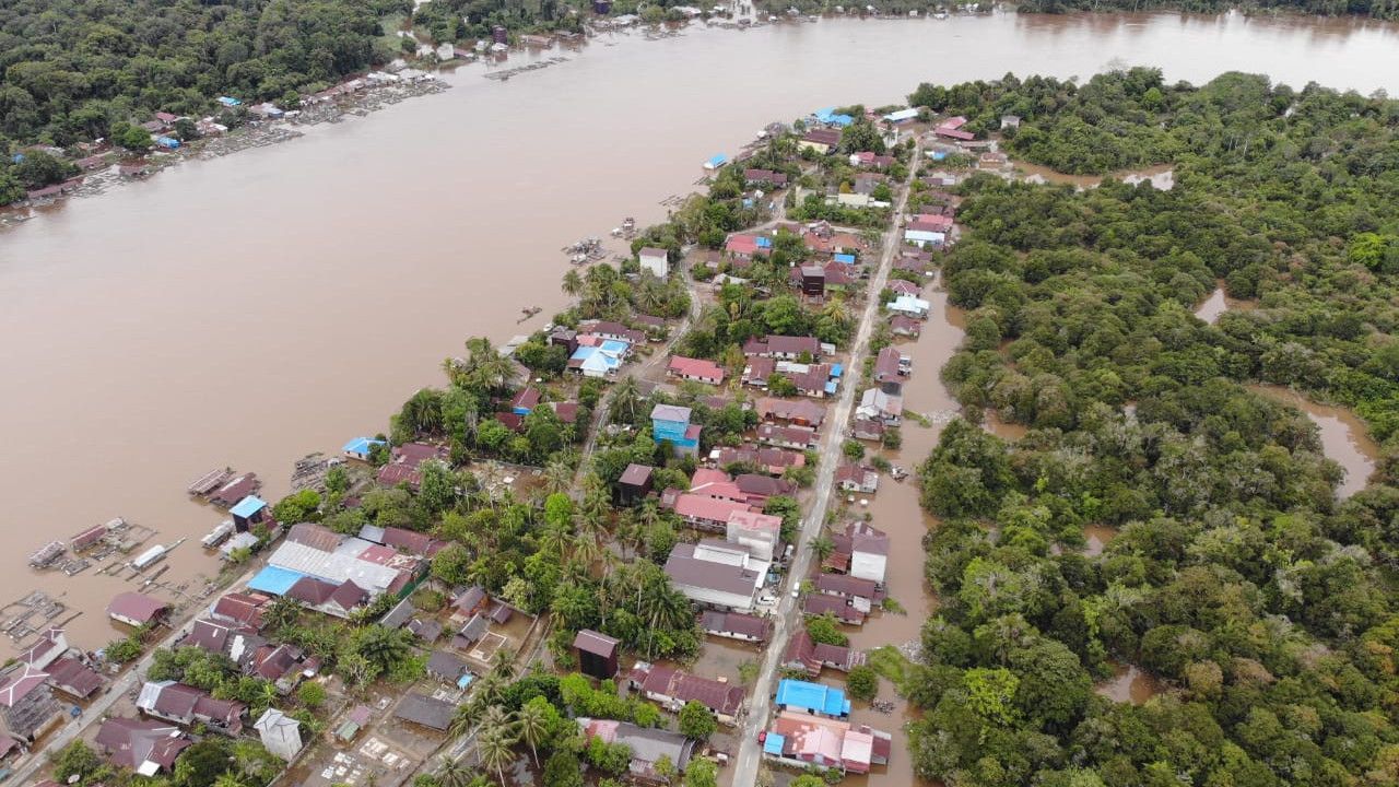 Penampakan Banjir di Katingan Kalteng, Terjadi Sejak Akhir Agustus, Sudah Mulai Surut