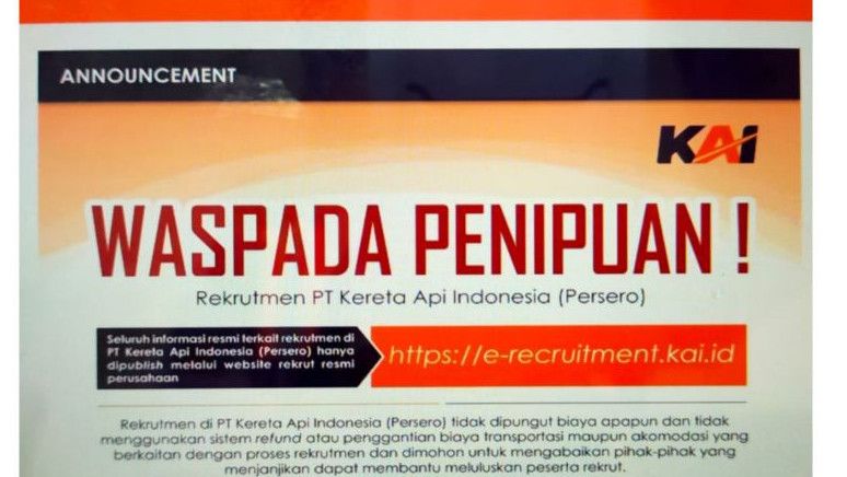 Waspada! Penipuan Rekrutmen Kerja Palsu PT KAI