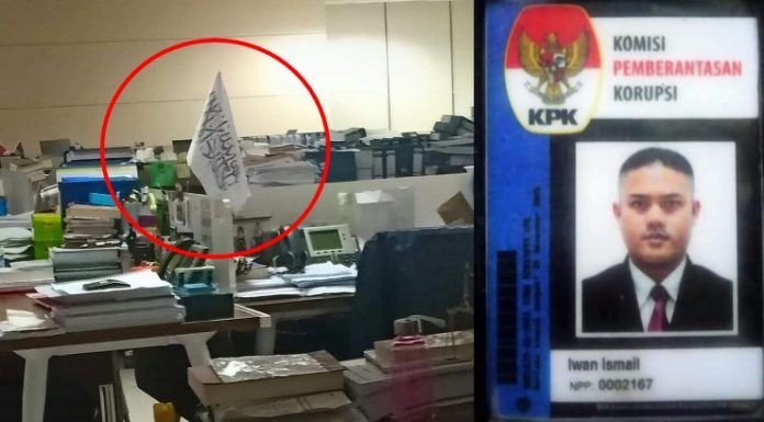 Heboh! Satpam Dipecat Gara-Gara Potret Bendera Mirip HTI di Meja Pegawai KPK, Netizen: Pantes Gak Lulus TWK