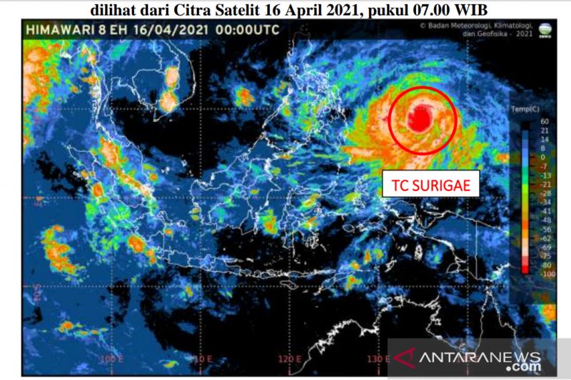 Siklon Surigae Diprediksi Pengaruhi Cuaca Sebagian Wilayah Indonesia