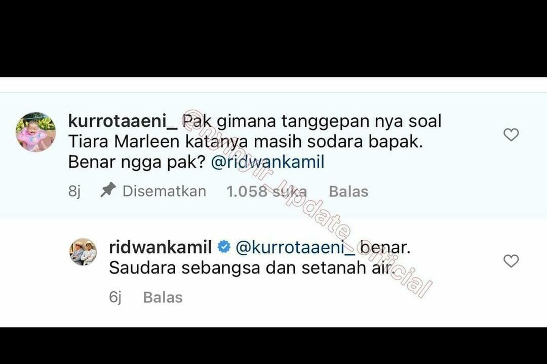 Reaksi Ridwan Kamil (Foto: Instagram/@nyinyir_update_official)