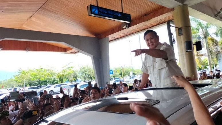 Tiba di Padang Pariaman Sumbar, Prabowo Diteriaki 'Presiden' oleh Pendukungnya