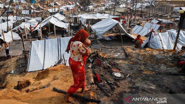 Tak Berkutik, Gubuk Pengungsi Rohingya Pun Kini Terendam Banjir Bangladesh