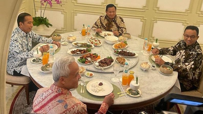 Makan Siang Bareng Jokowi di Istana, Anies dan Ganjar Kompak Singgung Netralitas Saat Pilpres 2024