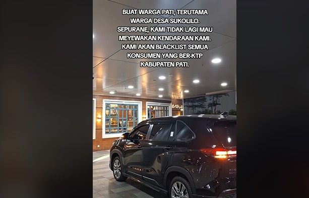 Viral Rental Mobil Surabaya Tolak Sewa Kendaraannya ke Warga dengan KTP Pati Jawa Tengah