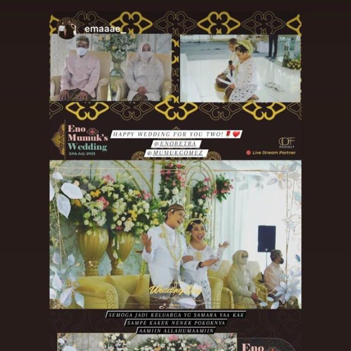 Pernikahan Mumu dan Eno Retra (Foto: Instagram Story/@mumukgomez)