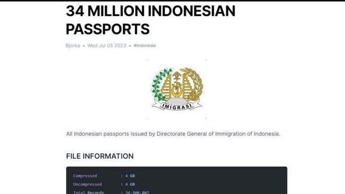 Soal Isu Data Paspor 34 Juta Warga Indonesia Bocor, BSSN: Sistem Elektronik Imigrasi Kami Cek Semua Aman