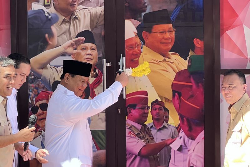 Prabowo Resmikan Kantor Badan Pemenangan Presiden Partai Gerindra di Jakarta Barat