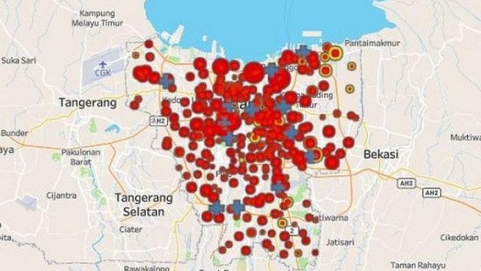 Daerah Zona Merah COVID-19 di DKI Jakarta, Kapuk Terbanyak!