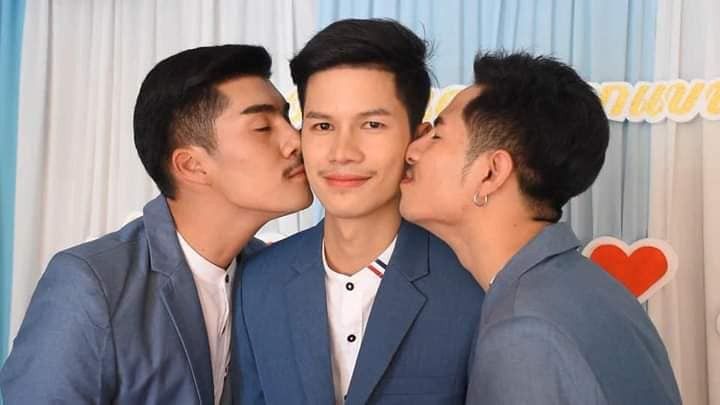 Bukan Poligami Tiga Istri, di Thailand Viral Tiga Pria Tampan Menikah dalam Satu Ikatan