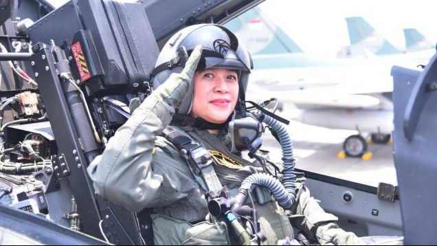 Momen Puan Maharani Jadi Kopilot Jet Tempur TNI AU, Sempat manuver Kanan-Kiri