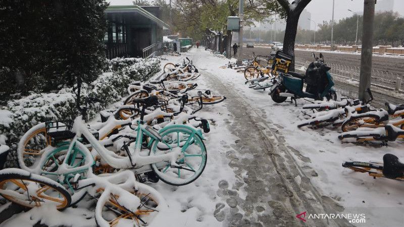 Badai Salju Bikin Transportasi di China Lumpuh, Perjalanan Kereta Banyak yang Dibatalkan