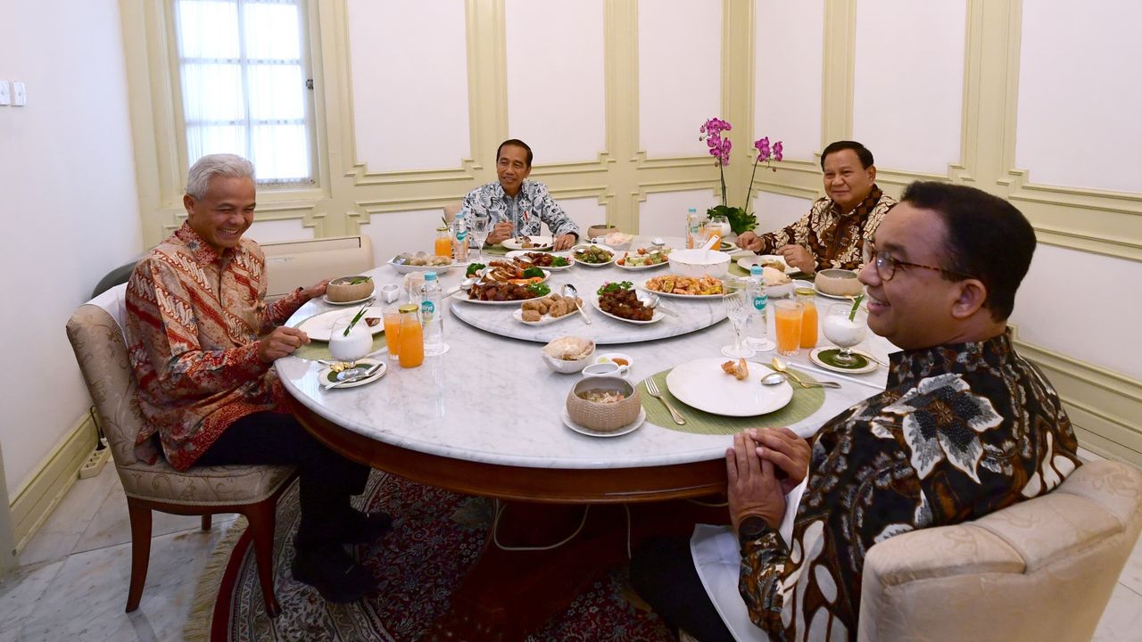 Tiga Capres Diundang Makan Bareng di Istana, Jokowi: Agar Pemilu Damai, Tidak Saling Fitnah-Memfitnah