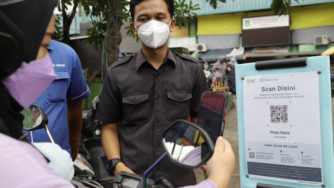 Tekan Penyebaran Covid-19, Pasar di Tangerang Mulai Gunakan Aplikasi PeduliLindungi