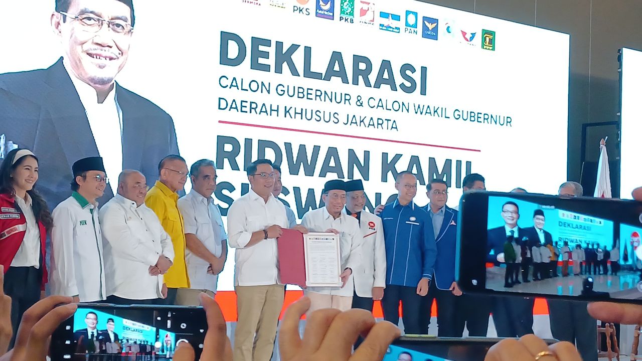 KIM Plus Resmi Usung Ridwan Kamil-Suswono Maju Pilgub Jakarta