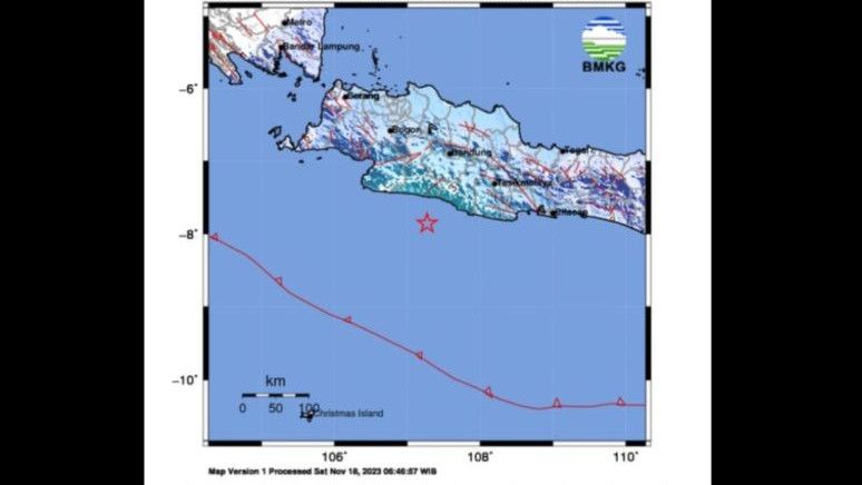 Gempa Magnitudo 5,2 Terjadi di Barat Daya Kabupaten Bandung