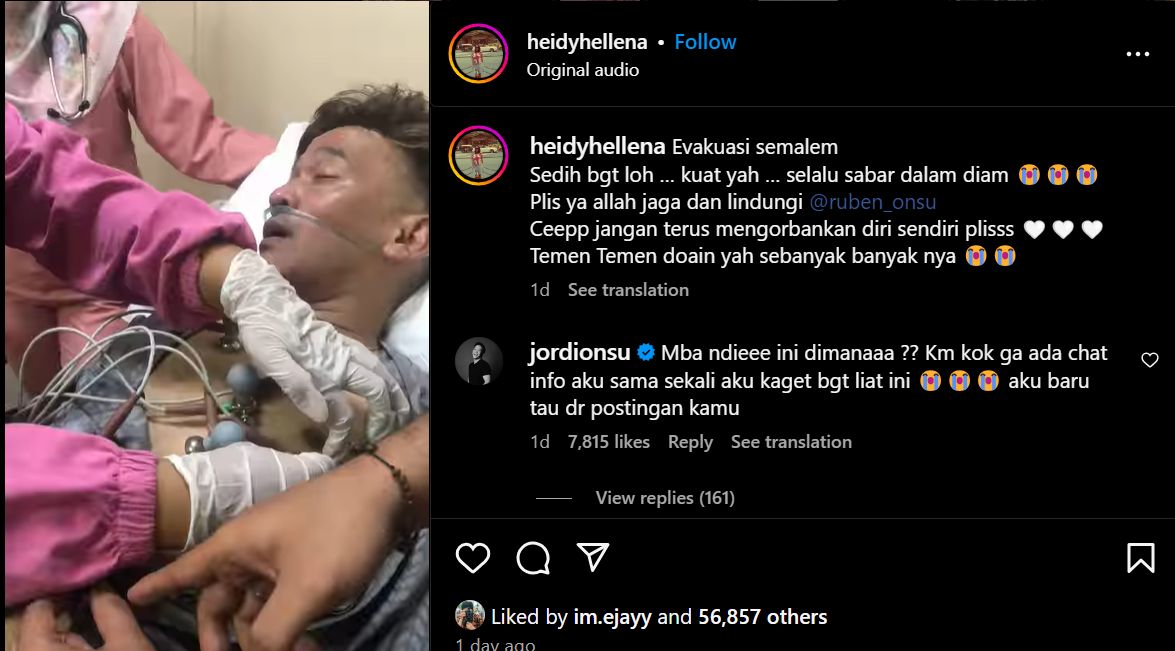 Ruben Onsu dilarikan ke rumah sakit