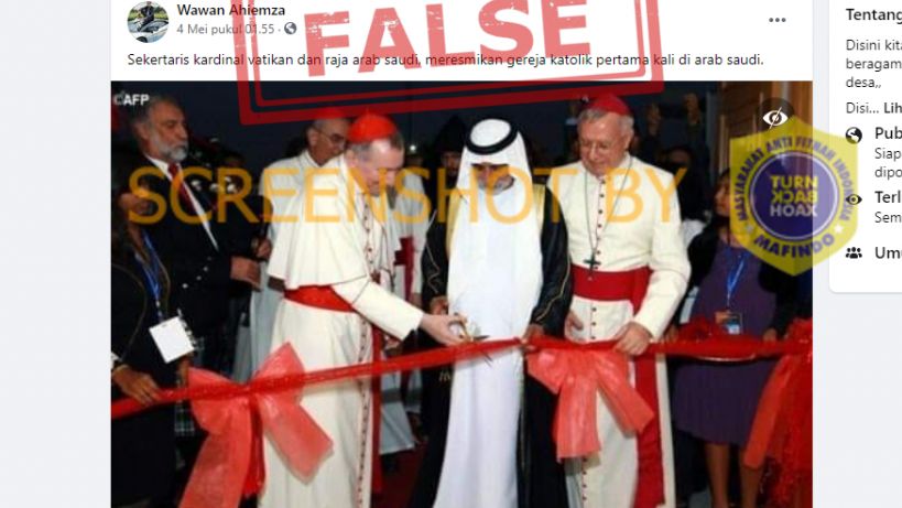 Beredar Foto Raja Arab Saudi dan Vatikan Resmikan Gereja Katolik Pertama di Arab Saudi, Cek Faktanya
