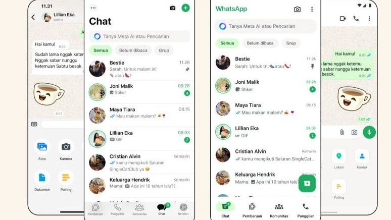 Simak Perubahan Desain Terbaru Aplikasi WhatsApp, Hadirkan Pengalaman Navigasi Lebih Cepat