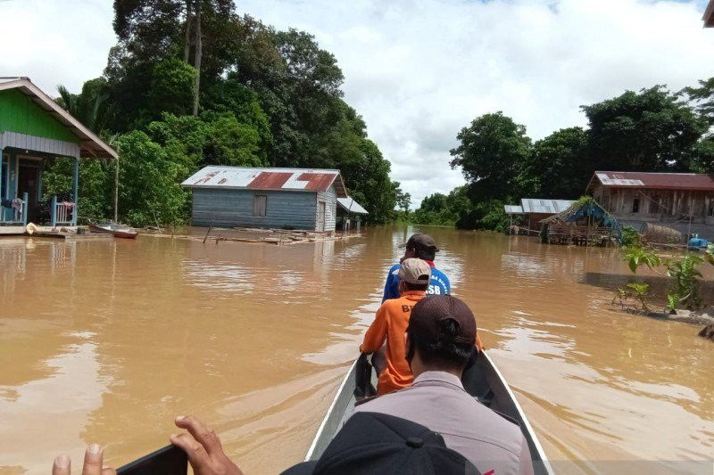 Ratusan Rumah Warga Sembakung Terendam Banjir Kiriman dari Malaysia