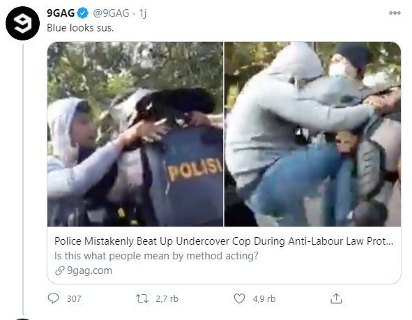 Ngakak! Video Polisi Hajar Polisi Menyamar Viral Sampai Masuk 9Gag