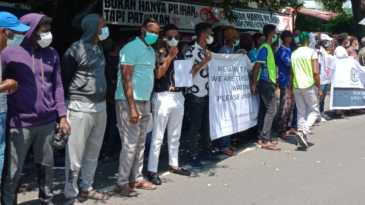 Pengungsi Asal Afrika Timur Gelar Aksi Unjuk Rasa di Kota Medan, Ada Apa?