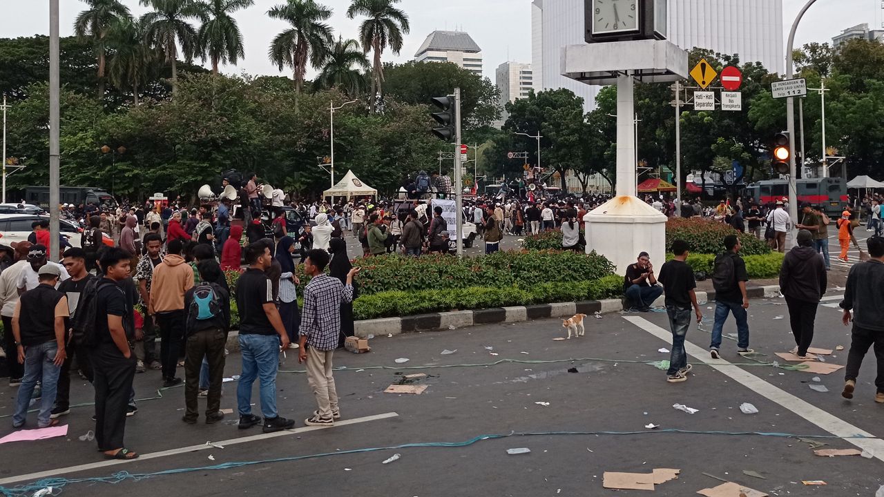 Demo di Patung Kuda Jakpus Selesai, Jalan Medan Merdeka Barat Belum Dibuka