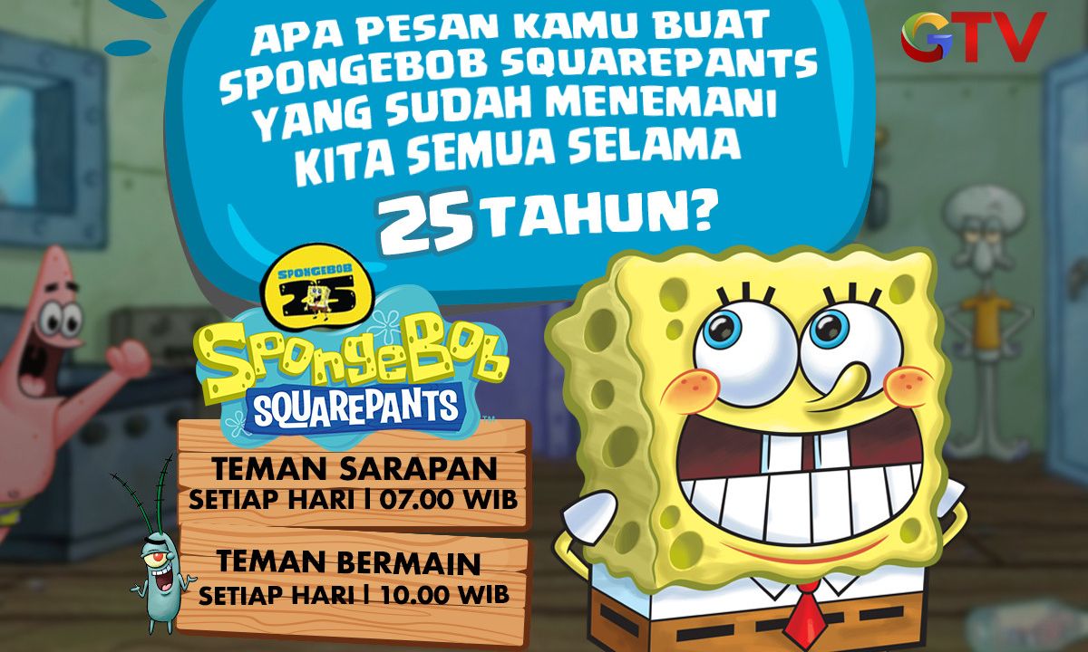 GTV Rayakan Debut Spongebob Episode yang Makin Seru