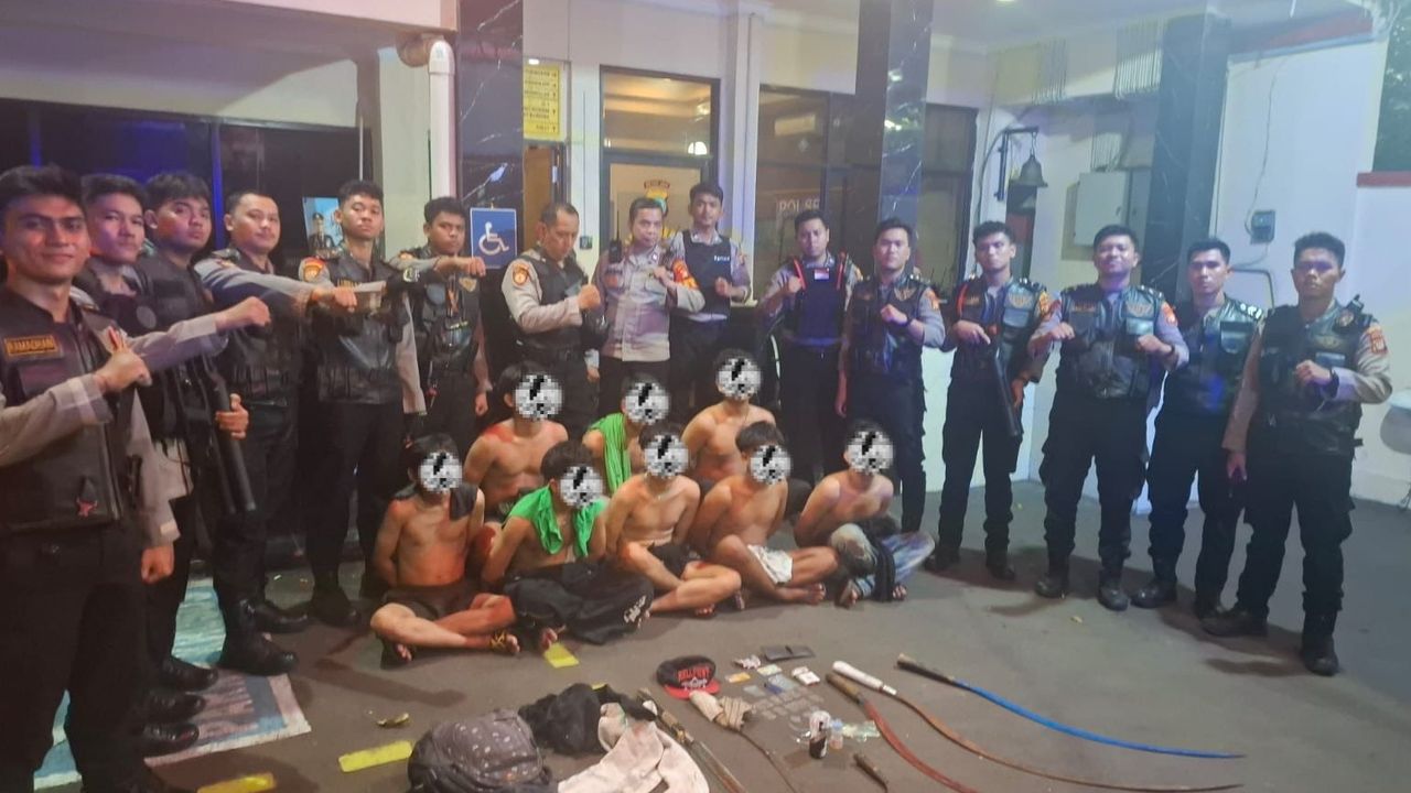 8 Orang Ditangkap dari Aksi Tawuran di Kwitang Jakpus, Bom Molotov hingga Narkoba Disita