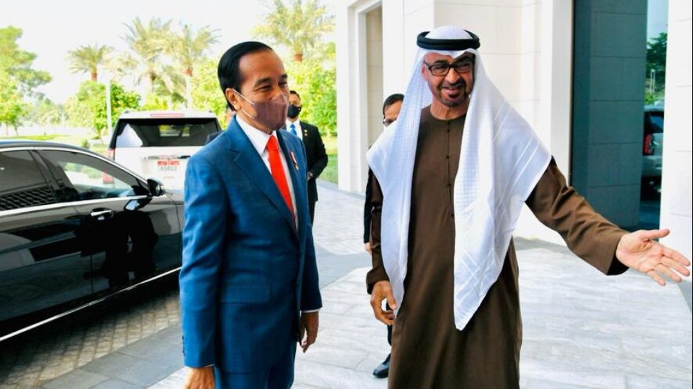 Momen Presiden Jokowi Disambut Pempimpin Islam Putra Mahkota Abu Dhabi Sheikh Mohamed bin Zayed