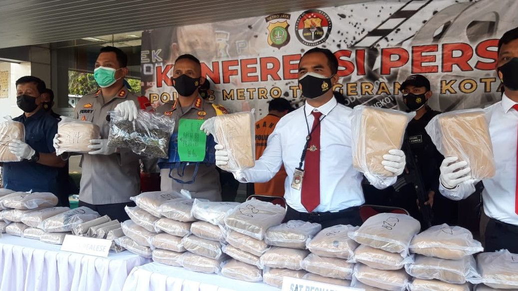 Penampakan 65 Kilogram Ganja yang Diamankan Polres Metro Tangerang