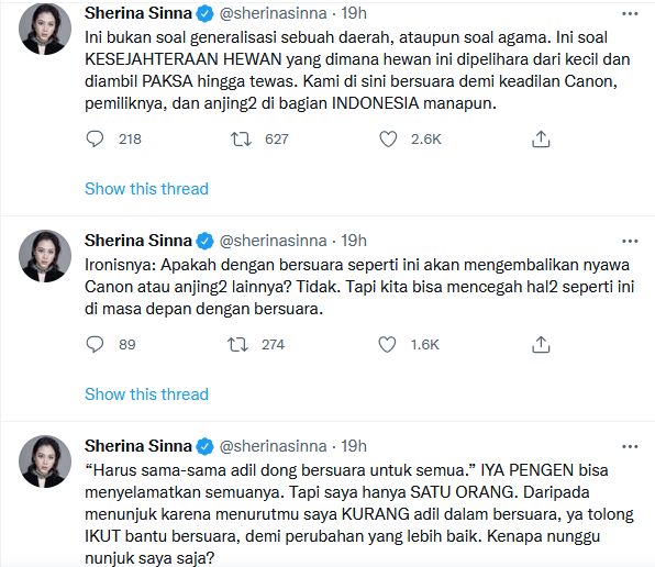 Cuitan Sherina (Foto: Twitter/@sherinasinna) Cuitan Sherina (Foto: Twitter/@sherinasinna)