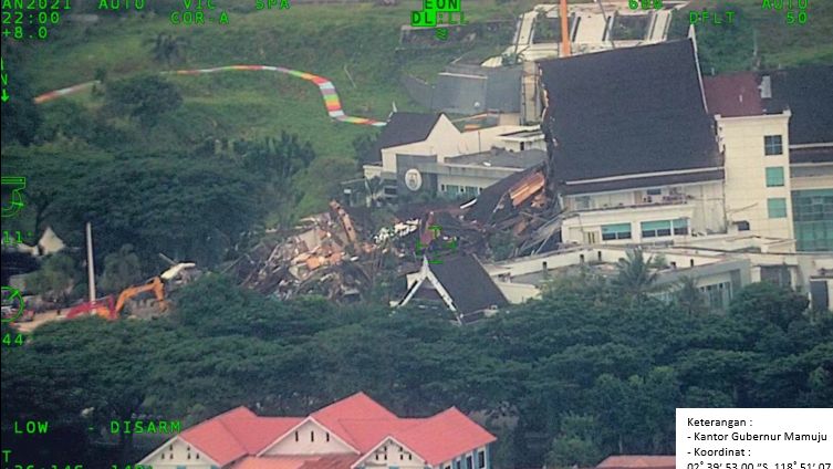 Penampakan Kerusakan Akibat Gempa M 6,2 di Majene Dilihat dari Pesawat Intai TNI AU